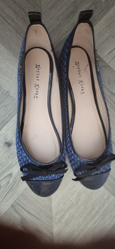 Taylor Blake Ballerina Pumps Black and Naby Blue - RRP £150 - Picture 13 of 18