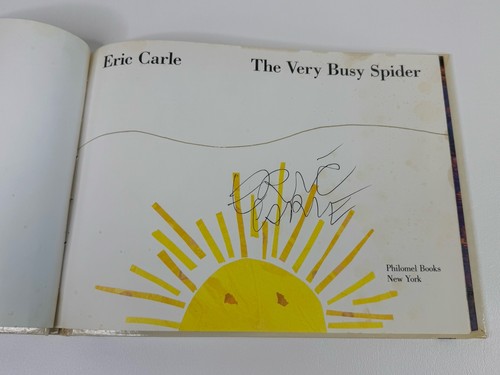 SIGNED The Very Busy Spider By Eric Carle Autograph Sixth Edition 1984 HC - Imagen 2 de 8