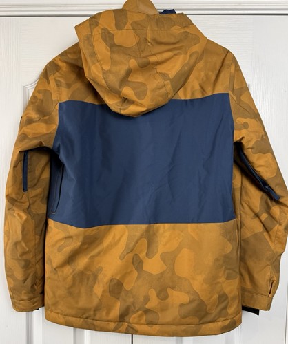QUIKSILVER SIDE HIT Snow Jacket Buckthorn Brown Fade Out Camo CNR1 Youth XL 16 - Picture 10 of 13