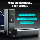 20000mAh Powerbank 100W Przenośna zewnętrzna bateria 2 USB Ładowarka Camping Podróż