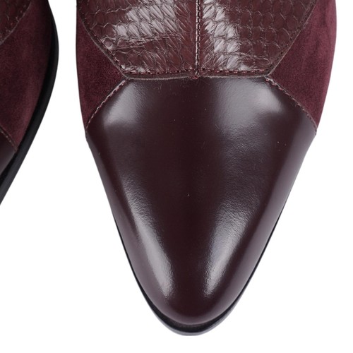 Botines COACH Mujer Suffolk 8.5B Cuero Rojo Sangre de Buey Retazos Tacón Bloque - Imagen 4 de 13