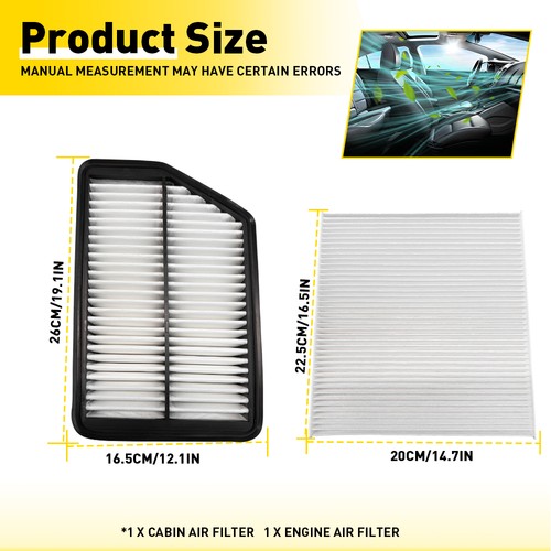Juego de filtro de aire de cabina de filtro de motor adecuado 2014-18 KIA FORTE 97133-SH000 28113-2S000 - Imagen 3 de 18