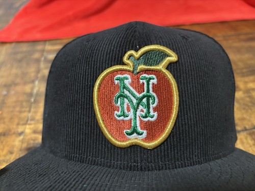 Myfitteds New York Mets Big Apple Black Corduroy New Era Fitted 7 3/4 Green UV - Picture 10 of 23