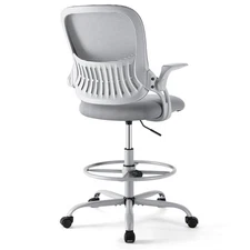 Drafting Chair for Standing Desk, Counter Height Adjustable, Flip-up Arms, Er...