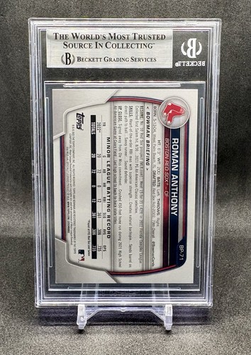 2023 1st Bowman Prospects #BP71 Roman Anthony RC BAS On-Card Signed Red Sox 653 - Picture 3 of 3