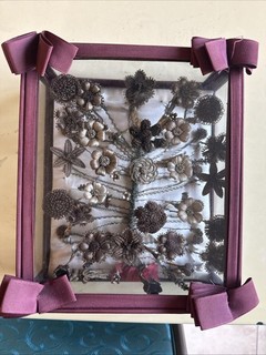 Antique 1861 Woven Hair Flowers Mourning Wreath Family Tree Estate HEIRLOOM