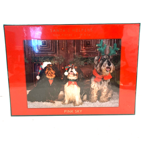 NEU Pink Sky "SANTA'S HELPERS" Weihnachten Hunde 1000 Stück Puzzle VERSIEGELT - Bild 6 von 9