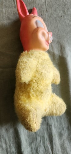 Vintage Rubber Face Happy Bunny Plüsch gelb My Toy Not Rushton 10 Zoll SELTEN geschlossen - Bild 3 von 8