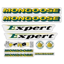 Mongoose - 1995 Expert - for chrome frame Decal set - old school bmx