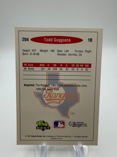 1991 Classic/Best Baseball Card #s 125-250 - You Pick - Picture 183 of 275
