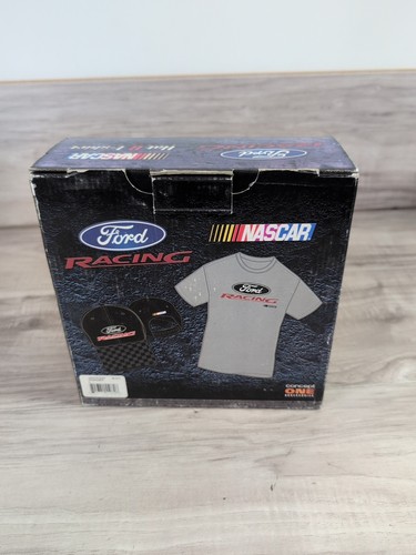 Cappello da corsa NASCAR Ford e maglietta L vintage 2 pezzi Set nuovo con scatola - Foto 8 di 10