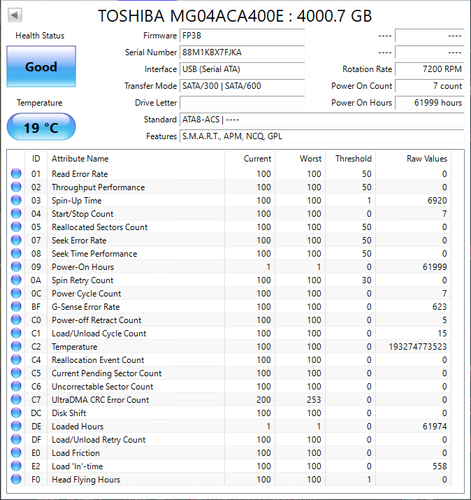 Toshiba MG04ACA400E 4TB SATA3 3.5 7200RPM 128Mb 512e HDD HDEPR11GEA51 - Afbeelding 4 van 8