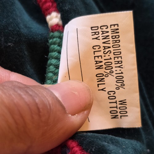 Handgefertigter hängender hässlicher Pullover mit Nadelspitze mit Fäustlingen Samtrücken 13 x 14 - Bild 6 von 10