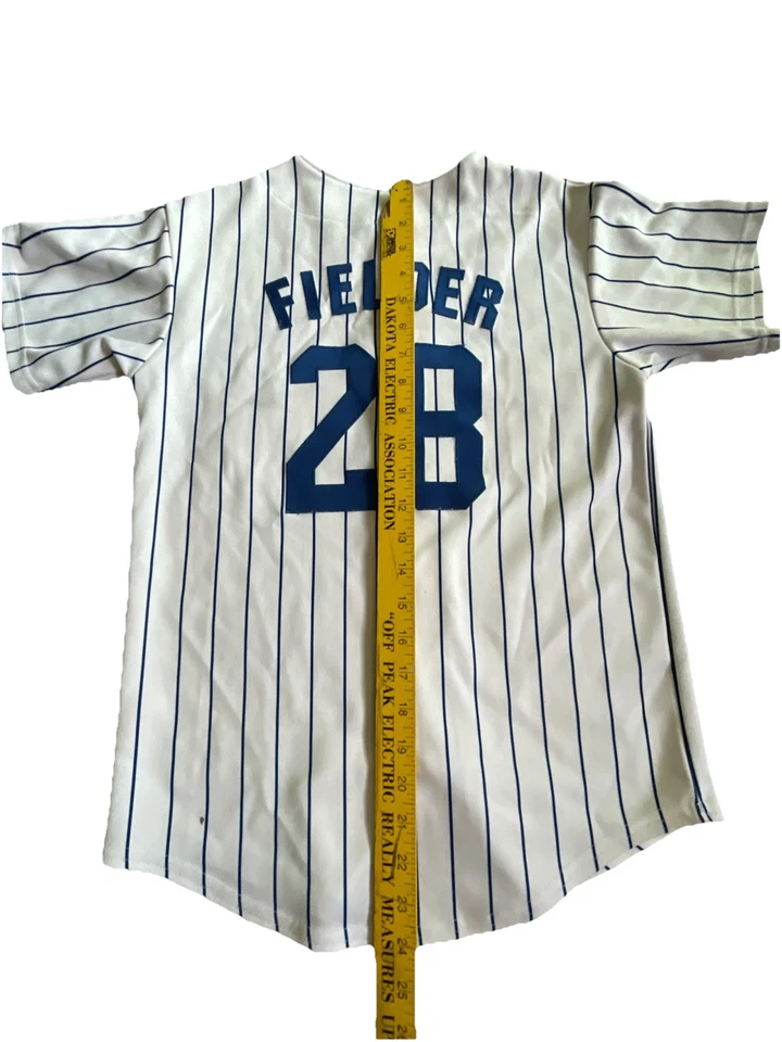 Majestuosa camiseta vintage a rayas de los Milwaukee Brewers #28 Prince Fielder talla 14/16 Foto 3 de 4