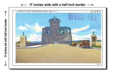 #ad New York 1940s Approach to Troy and Menands Bridge Troy N. 11x17 Poster $19.95