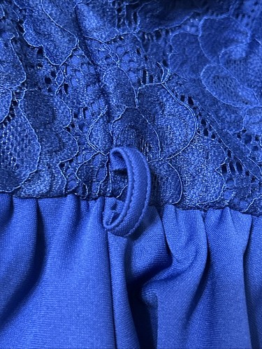 Kate Kasin Dress Size 10 Solid Royal Blue Lace Upper Sleeveless Summer Party - Picture 5 of 6