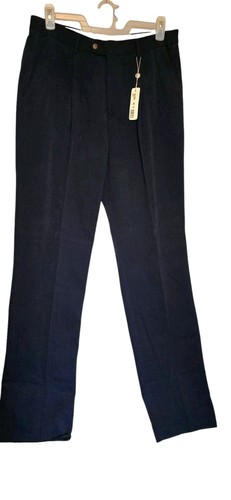 Neu Vintage Hickey Freeman Plissee Kleid Dicke Cord Hose Größe 36x36 Marine - Bild 2 von 9
