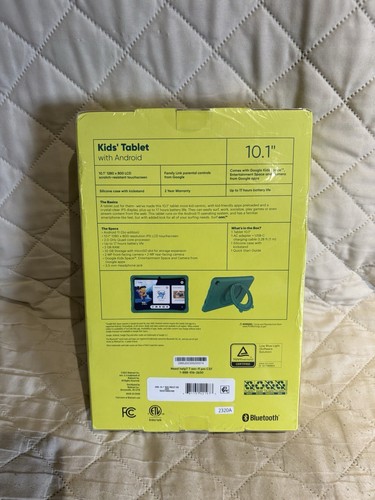 Onn. Surf 10.1" Kids Tablet 32GB Android with Violet Rubberized Sleeve/Stand NEW - Picture 2 of 3