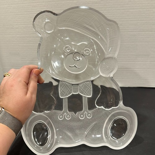 Vintage Mikasa Crystal Holiday Bear Platter 11.5" Japan with Box - Picture 10 of 12