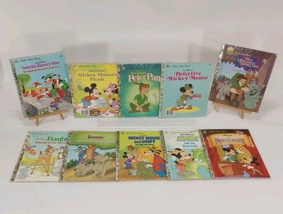 Little Golden Books Vintage Disney Mickey Mouse Goofy Peter Pan Etc (Lot Of 10)