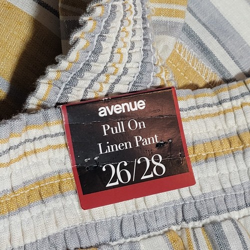 Avenue Plus 26/28 Pull On Pants Linen Blend NWT $60 Split Wide Leg Palazzo - Picture 4 of 7