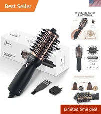 Worldwide Dual Voltage Blowout Brush - Ionic Hair Styler for Effortless Travel
