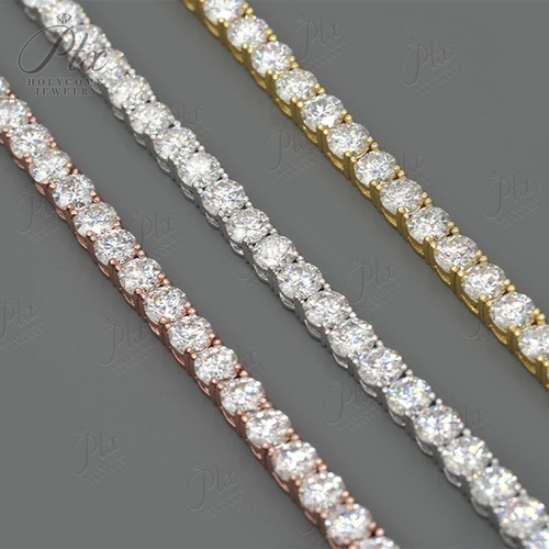 5mm 24in MOISSANITE Tennis Chain S925 Silver 18K Gold Plated Necklace Bracelets - Bild 6 von 30