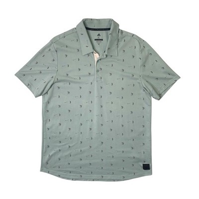 Adidas Polo Shirt Mens XL Mint Adicross Golfer All Over Print Performance Golf