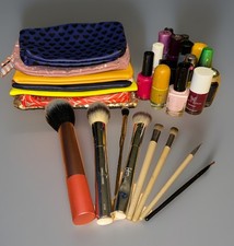 Assorted Lot Of Beauty Products: Ipsy Bags, Nail Polish And MU Brushes