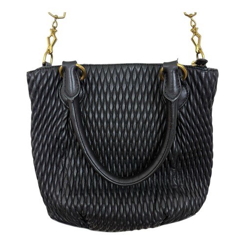 J. Crew Black Quilted Brompton Bag Purse Crossbody Leather - Picture 6 of 11