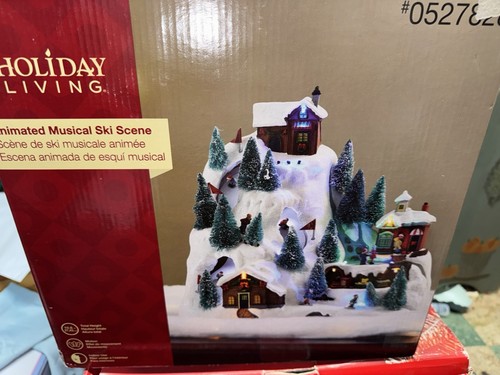 Animated Musical Christmas Lights and Music Ski Slope Scene Holiday Living - Picture 16 of 22