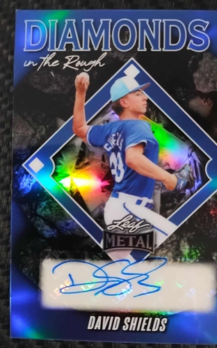 2025 Leaf Metal David Shields Blue Refractor 8/25 AUTO Rookie ROYALS #DR-DS1 - Bild 4 von 5