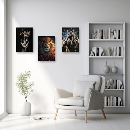 Afroamerikanisches Wandbild Schwarz König Leinwand 3 Stück 12x16 Zollx3 Stck. Braun - Bild 3 von 6
