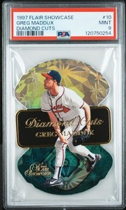 1997 FLAIR SHOWCASE DIAMOND CUTS #10 GREG MADDUX PSA 9
