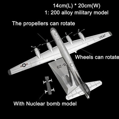 1:200 WWII US Boeing B-29 Superfortress Bomber Model Diecast