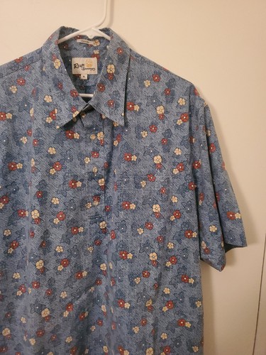 Reyn Spooner Mens XL Blue Floral Hawaiin Shirt - Picture 10 of 16
