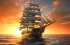 Artwork Pirates Ship Boat Canvas Home Decor Wall Art Posters Prints Painting 109