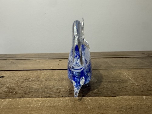 Vintage mundgeblasene Kunst Glas Figur Tropische Fische Skulptur Kobaltblau - Bild 3 von 11