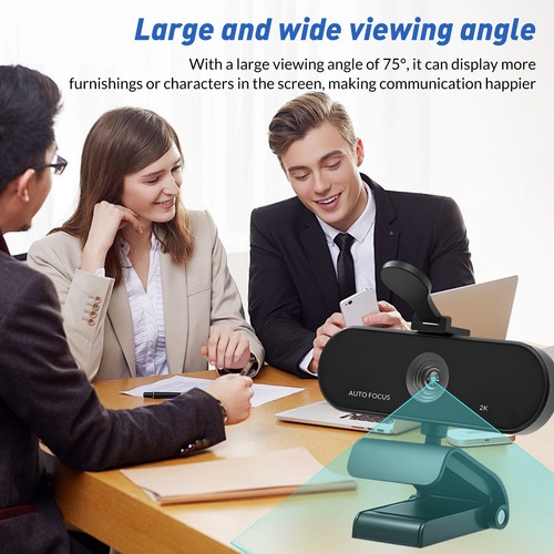 2K Webcam HD USB PC Desktop Laptop Web Camera Microphone Video Record with Mic - 第 5/21 張圖片
