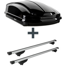 Dachbox LEVUP Space 330 + Dachträger G3 Clop airflow für Audi A6 Avant Typ C4 FP