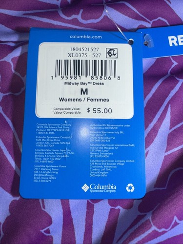Women's Columbia Midway Bay Purple Omni-Freeze Tank Dress Size Medium MSRP $55 - Picture 7 of 7