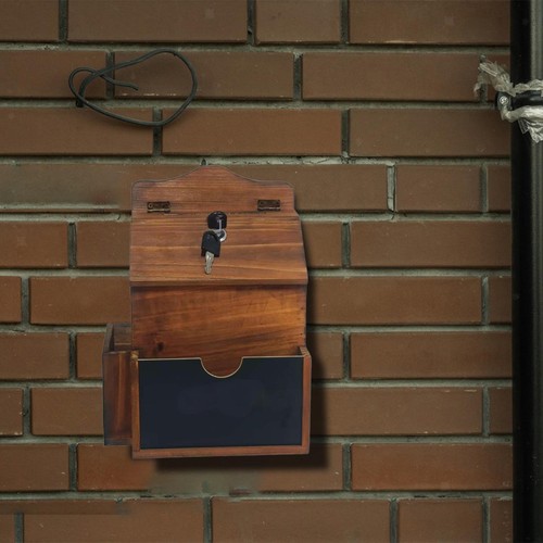 Wall Mount Mailbox Deposit Drop Box Wood Easy to Install Versatile Locking - Picture 1 of 7