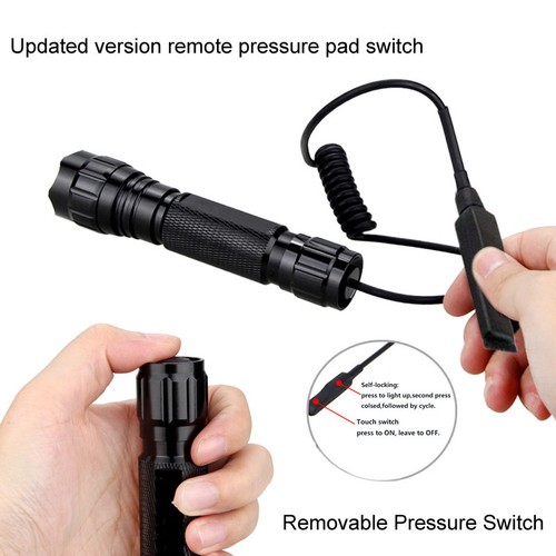 Taktische LED Taschenlampe Picatinny Mount + Schalter für Jagd Schießen Camping - Bild 8 von 10
