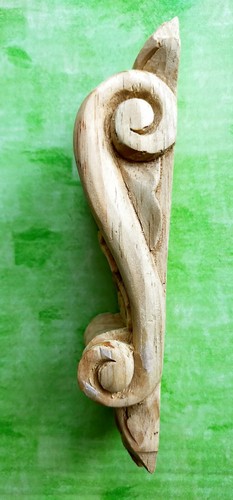 Holzmöbel Applikation Klammern mit Schale & Blatt, Lackqualität in Kiefer, PG596 - Bild 6 von 6