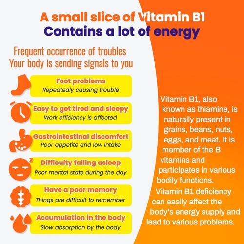 Vitamin B1 Benfotiamine,500mg per Serving,120 Capsules,Gluten Free,Non-GMO - Picture 5 of 7
