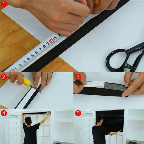 Temporary Blinds, Vertical Pleated Blinds No Drilling Self Adhesive Blinds Easy - Picture 5 of 7