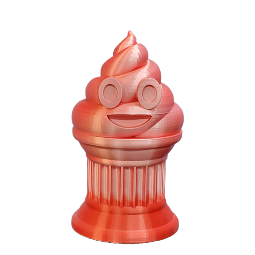 Poop Emoji Trophy - Perfect Award/Gift - 6" White/Red Poop Emoji Trophy - Znet3D - Picture 7 of 7