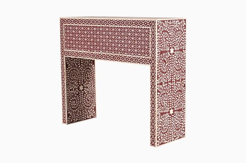 Bone Inlay Console Table Desk Table Living pattern Room Home Décor Furniture - Picture 2 of 11