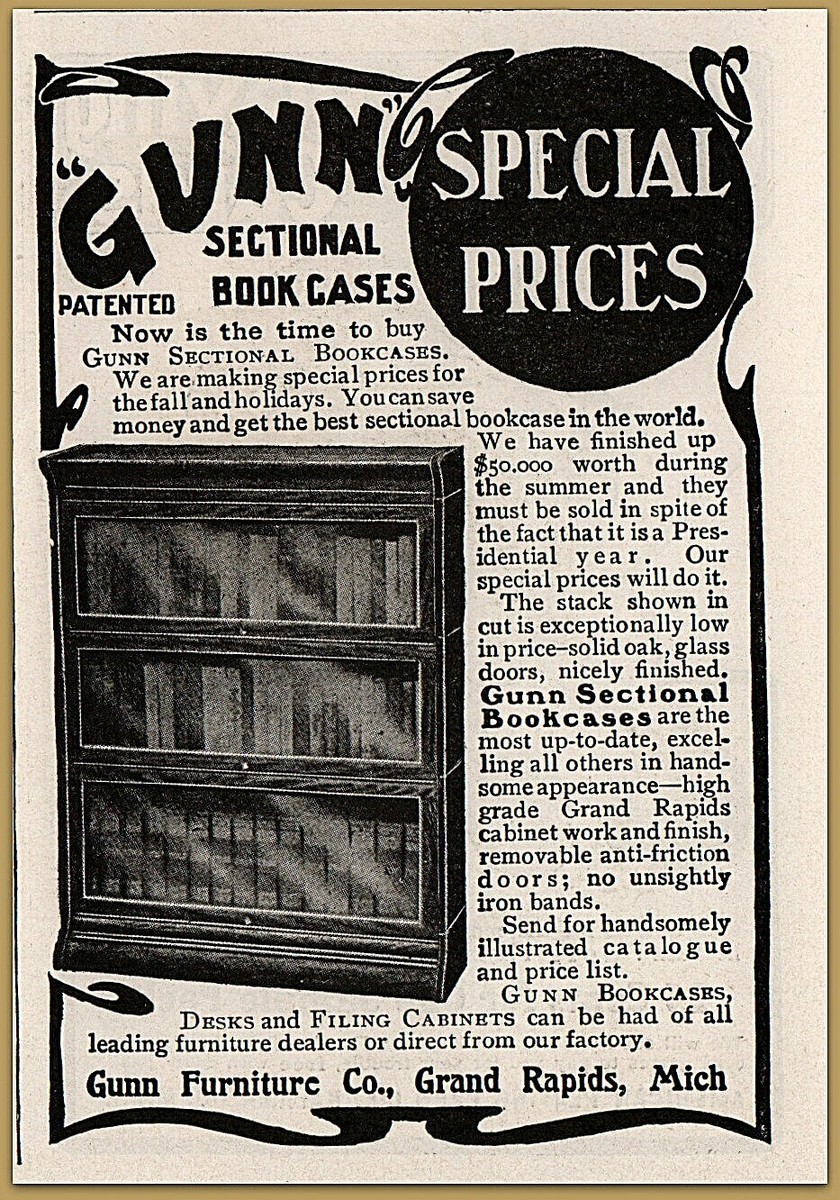 1904 c Gunn Sectional Bookcase Special Prices Print Ad eBay