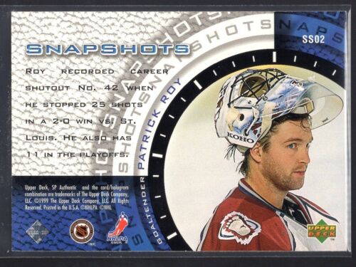 1998-99 SP Authentic Snapshots #SS2 Patrick Roy - Foto 2 di 2